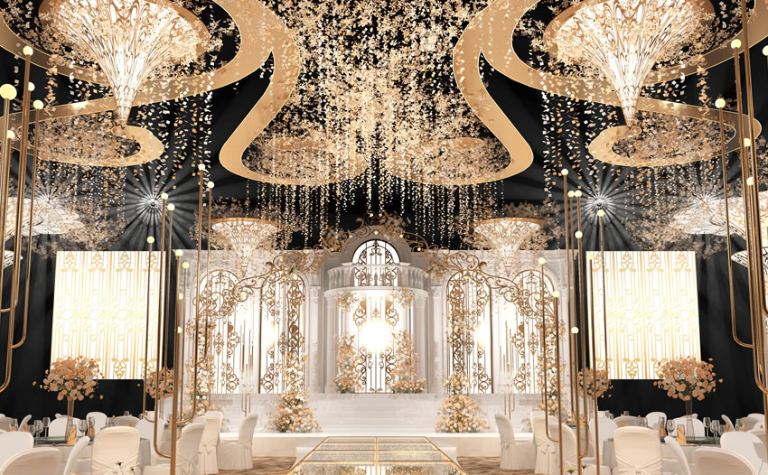 邹城花木兰喜事汇金色大厅效果展示